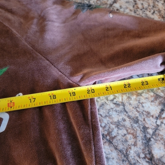 y2k Ed Hardy Tiger Rose Graphic Rhinestone Full Zip Velour Hoodie sz XL Brown - Picture 13 of 14